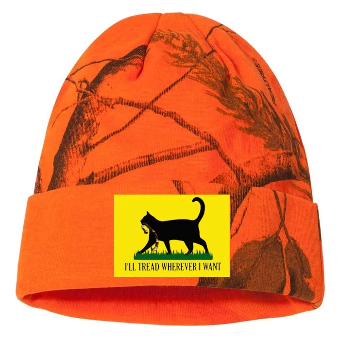 ILl Tread Wherever I Want Childless Cat Lady For Kamala Kati - 12in Camo Beanie