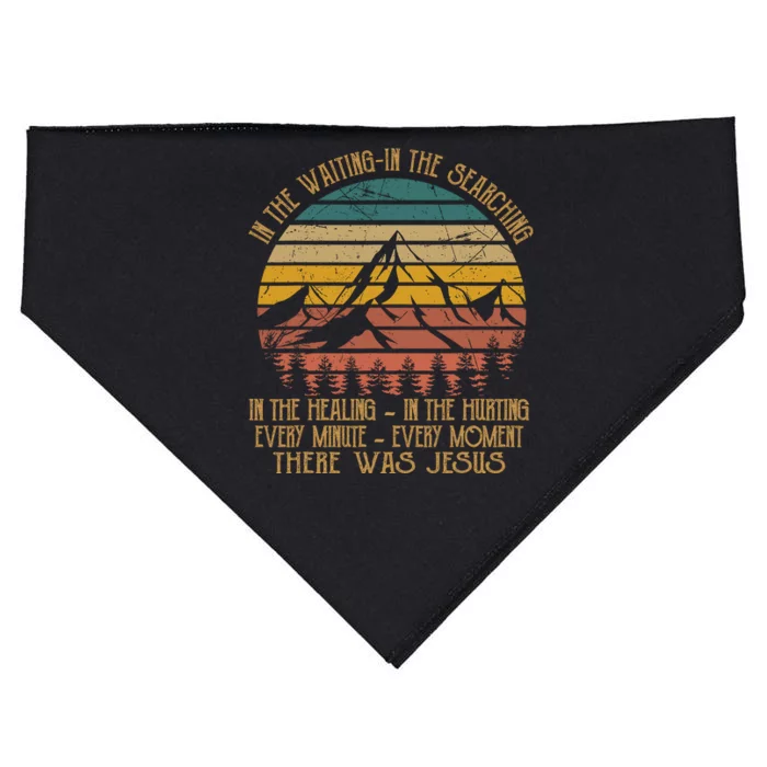 In The Waiting In The Searching There Was Jesus Christian USA-Made Doggie Bandana