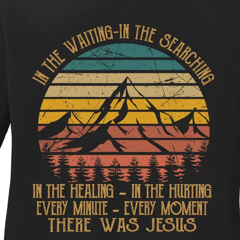 In The Waiting In The Searching There Was Jesus Christian Ladies Long Sleeve Shirt