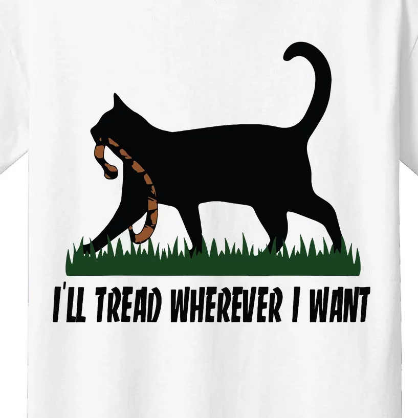 Ill Tread Wherever I Want Cat Ladies For Kamala Funny Kids T-Shirt