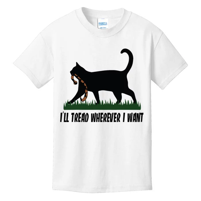 Ill Tread Wherever I Want Cat Ladies For Kamala Funny Kids T-Shirt