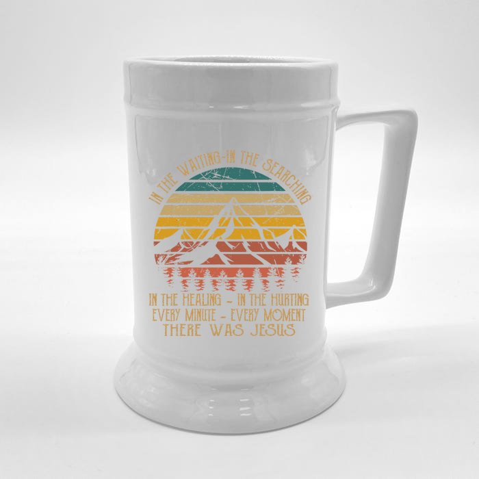 In The Waiting In The Searching There Was Jesus Christian Front & Back Beer Stein