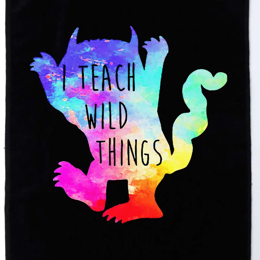 I Teach Wild Things Monster Funny Halloween Gifts Platinum Collection Golf Towel