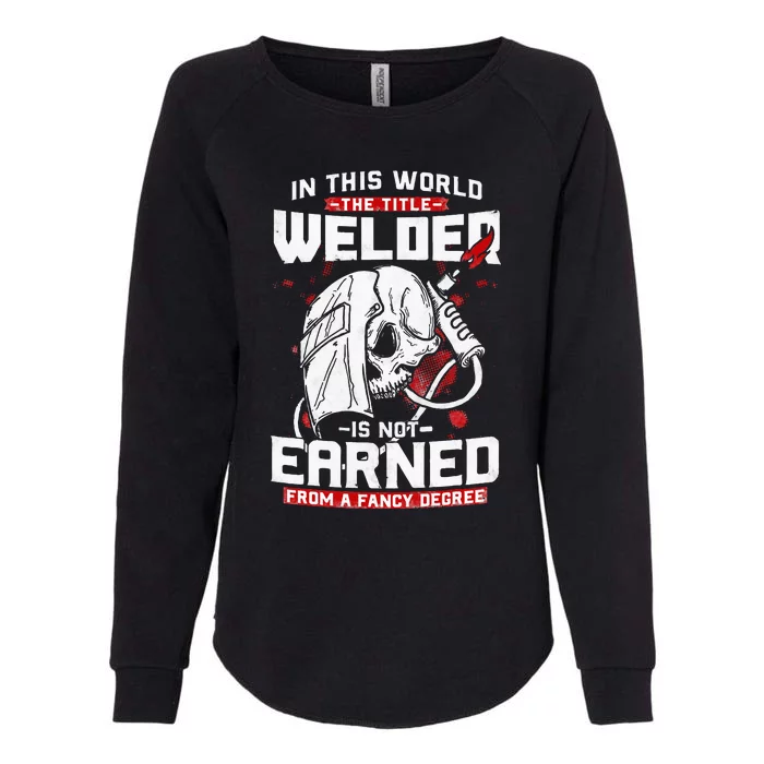 In this world The Tittle Welder is Not Earned Welding Dad Womens California Wash Sweatshirt