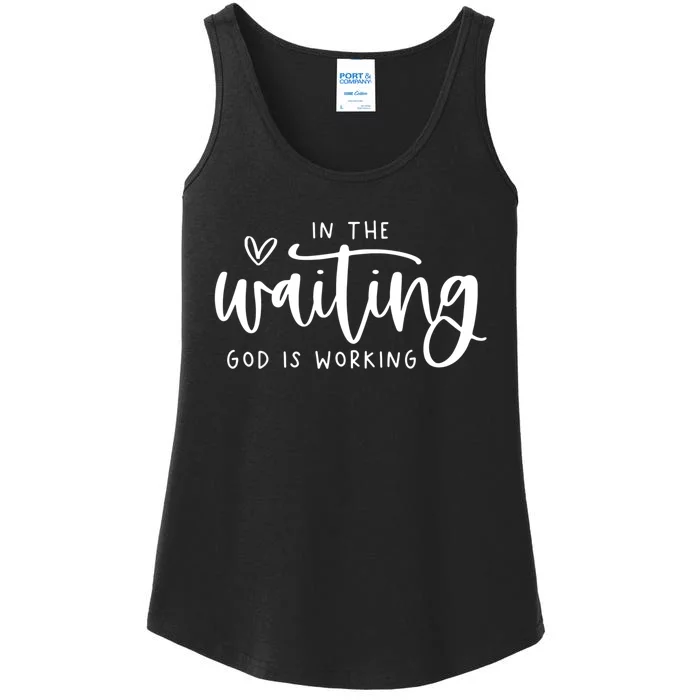 In The Waiting God Is Working Christian Easter Day Ladies Essential Tank