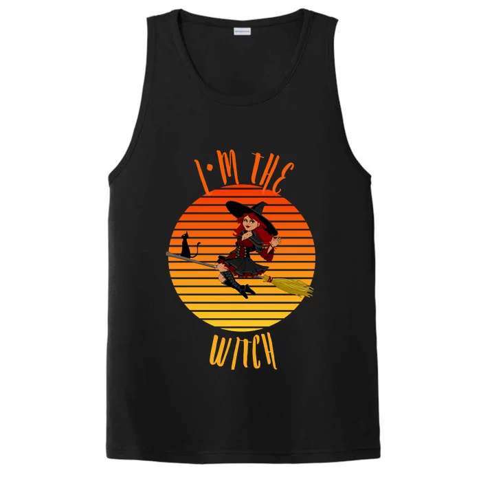 Im The Witch Funny Halloween Women 100% Witch Halloween Funny Spooky Witch Performance Tank