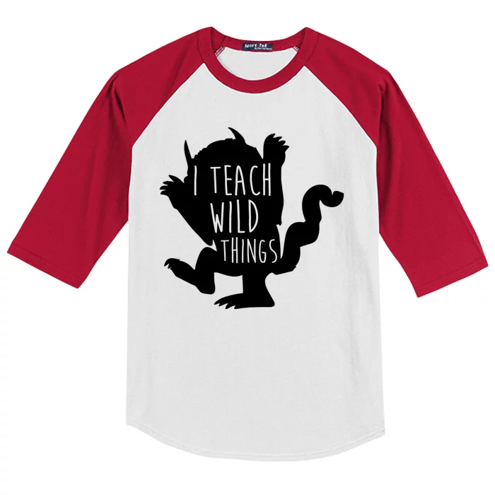 I Teach Wild Things Kids Colorblock Raglan Jersey