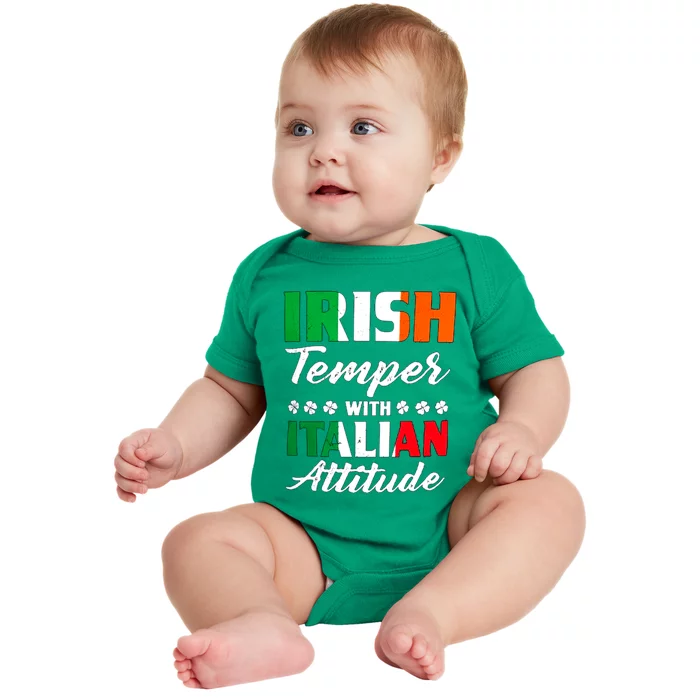 Irish Temper With Italian Attitude St Patrick Baby Bodysuit