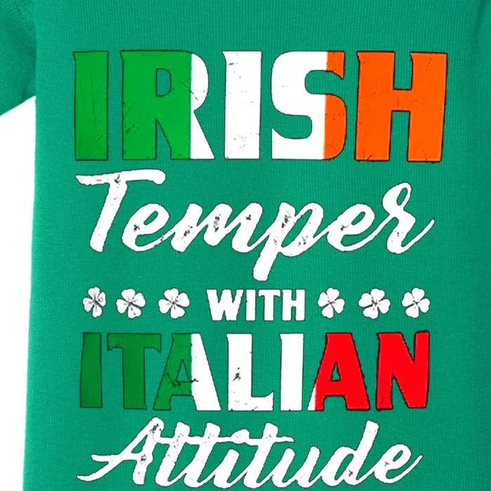 Irish Temper With Italian Attitude St Patrick Baby Bodysuit