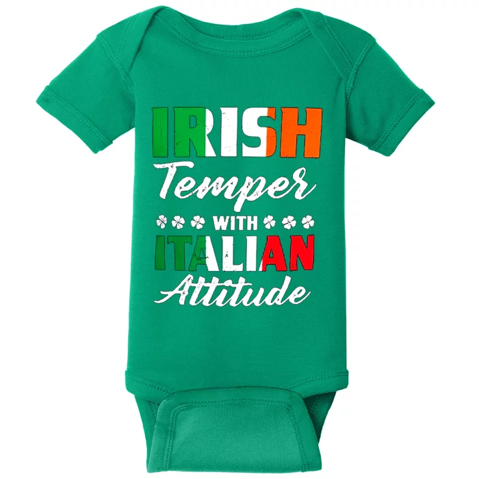 Irish Temper With Italian Attitude St Patrick Baby Bodysuit