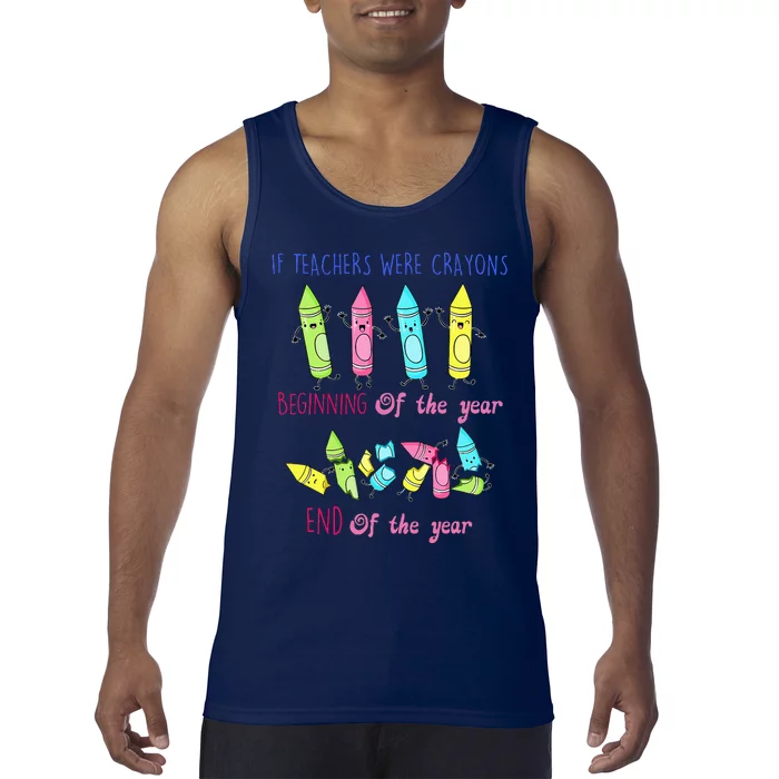 If Teachers Were Crayons Beginning Of The Year End The Year Tank Top