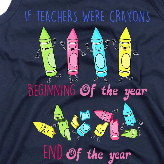 If Teachers Were Crayons Beginning Of The Year End The Year Tank Top