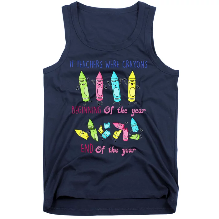 If Teachers Were Crayons Beginning Of The Year End The Year Tank Top