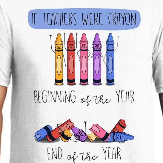 If Teachers Were Crayon Beginning Of The Year End The Year Pajama Set