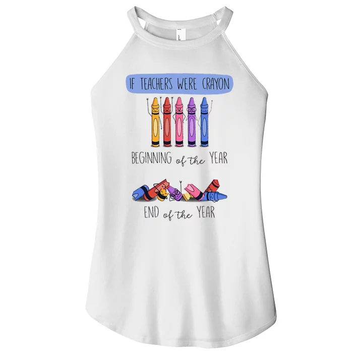 If Teachers Were Crayon Beginning Of The Year End The Year Women’s Perfect Tri Rocker Tank