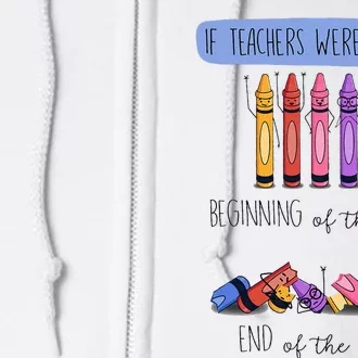 If Teachers Were Crayon Beginning Of The Year End The Year Full Zip Hoodie