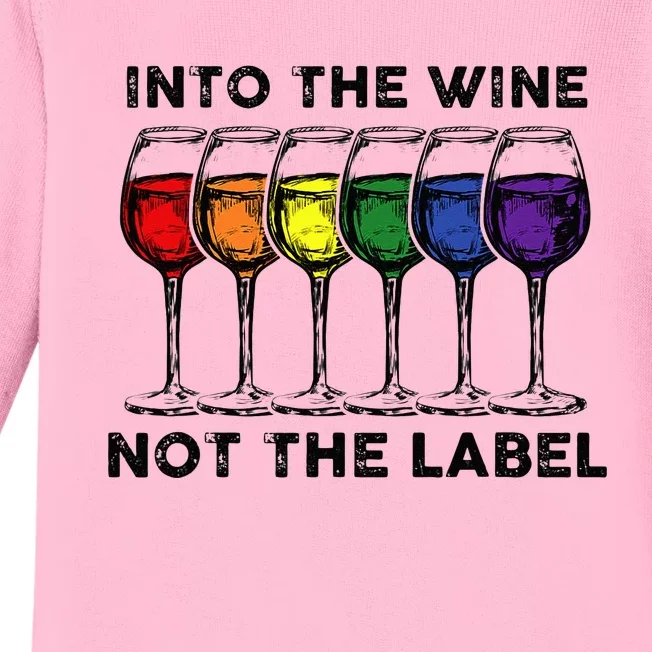 Into The Wine Not The Label Bisexual Pride Baby Long Sleeve Bodysuit