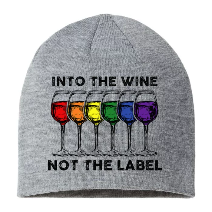 Into The Wine Not The Label Bisexual Pride 8 1/2in Sustainable Knit Beanie