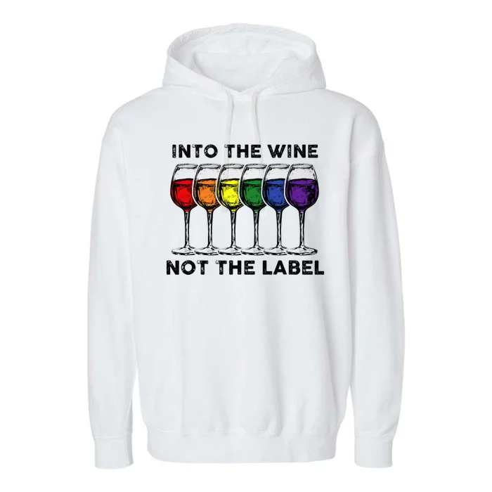 Into The Wine Not The Label Bisexual Pride Garment-Dyed Fleece Hoodie