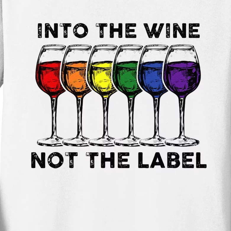 Into The Wine Not The Label Bisexual Pride Kids Long Sleeve Shirt