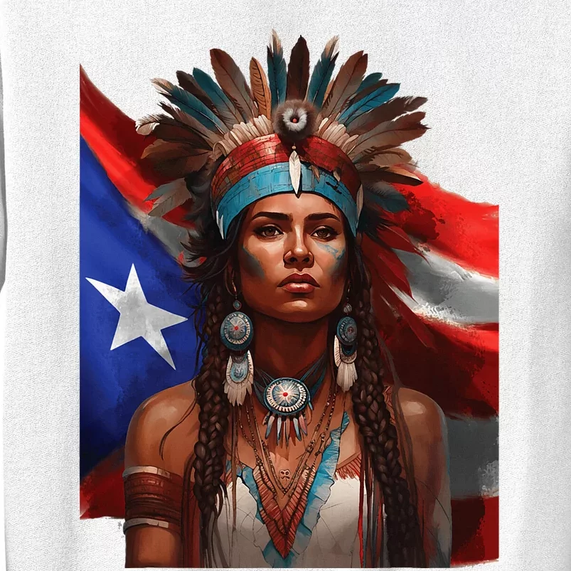 Indigenous Taino Woman Puerto Rican Flag Caribbean Sweatshirt