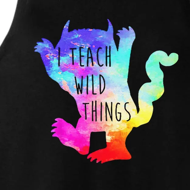 I Teach Wild Things Monster Funny Halloween Gifts Ladies Tri-Blend Wicking Tank