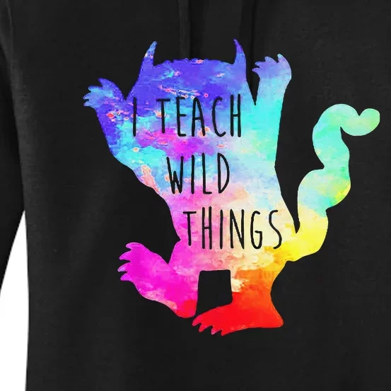 I Teach Wild Things Monster Funny Halloween Gifts Women's Pullover Hoodie