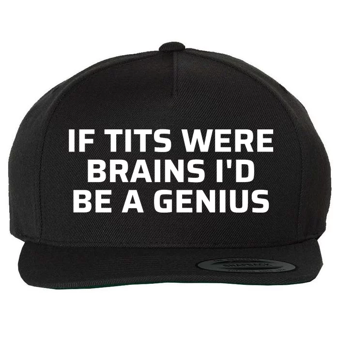 If Tits Were Brains I’D Be A Genius Wool Snapback Cap