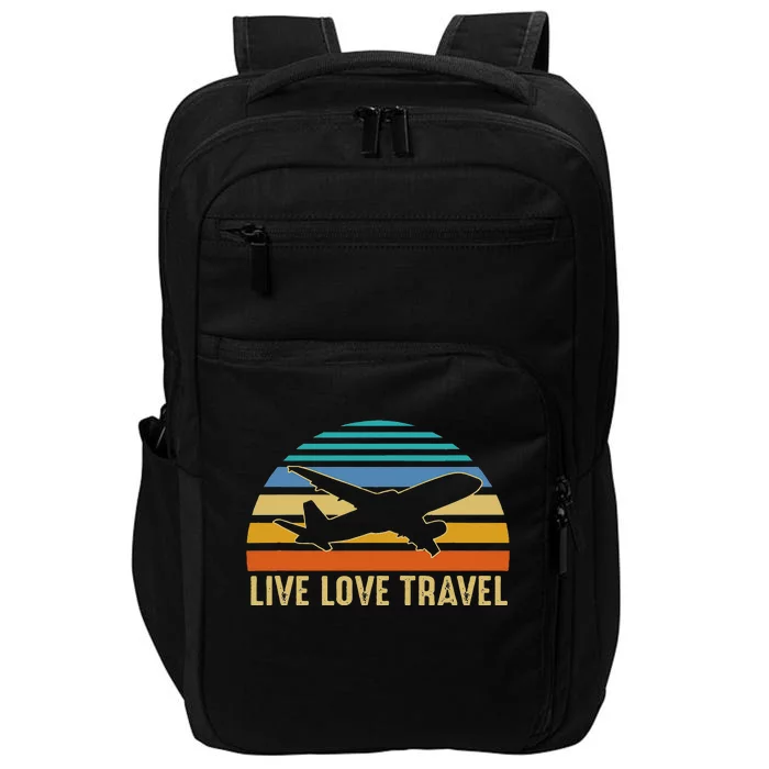 International Traveler World Traveling Live Love Travel Impact Tech Backpack