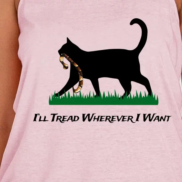 ILl Tread Wherever I Want Women's Knotted Racerback Tank