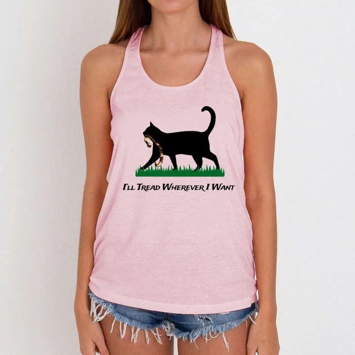 ILl Tread Wherever I Want Women's Knotted Racerback Tank