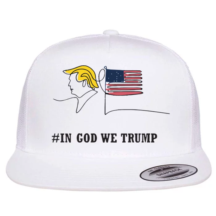 In Trust We Trump Republican Trump 4th Of July Day Flat Bill Trucker Hat