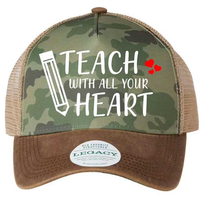 I Teach With All Your Heart Legacy Tie Dye Trucker Hat