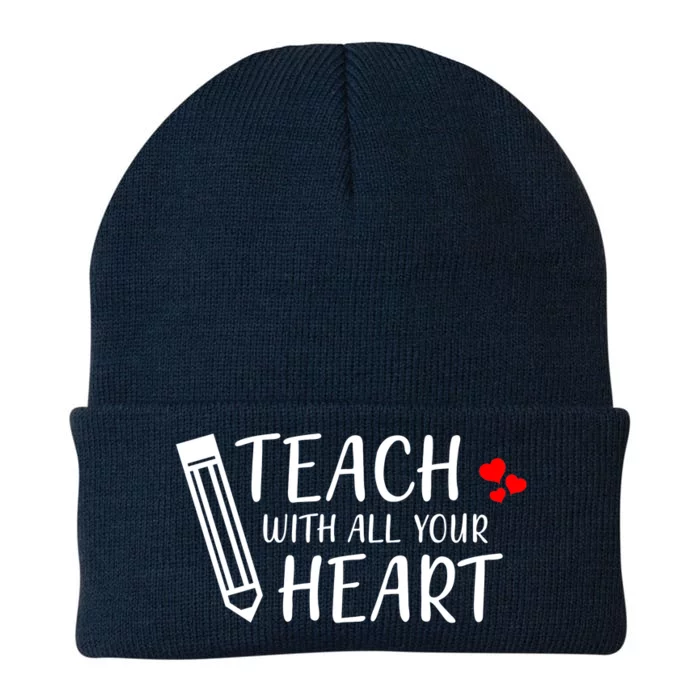 I Teach With All Your Heart Knit Cap Winter Beanie