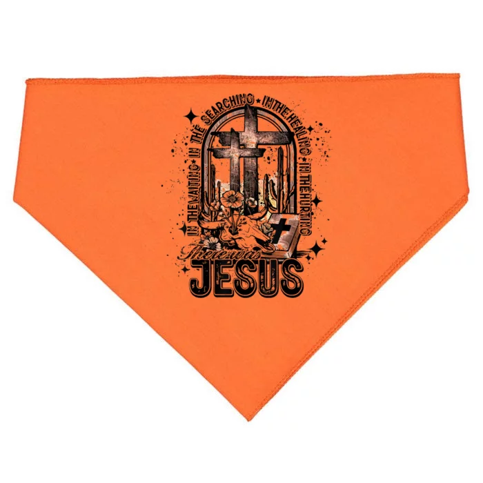 In The Waiting Searching Healing Hurting There Was Jesus USA-Made Doggie Bandana