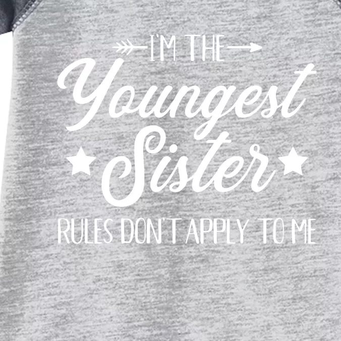 Im The Youngest Sister Rules Not Apply To Me Infant Baby Jersey Bodysuit