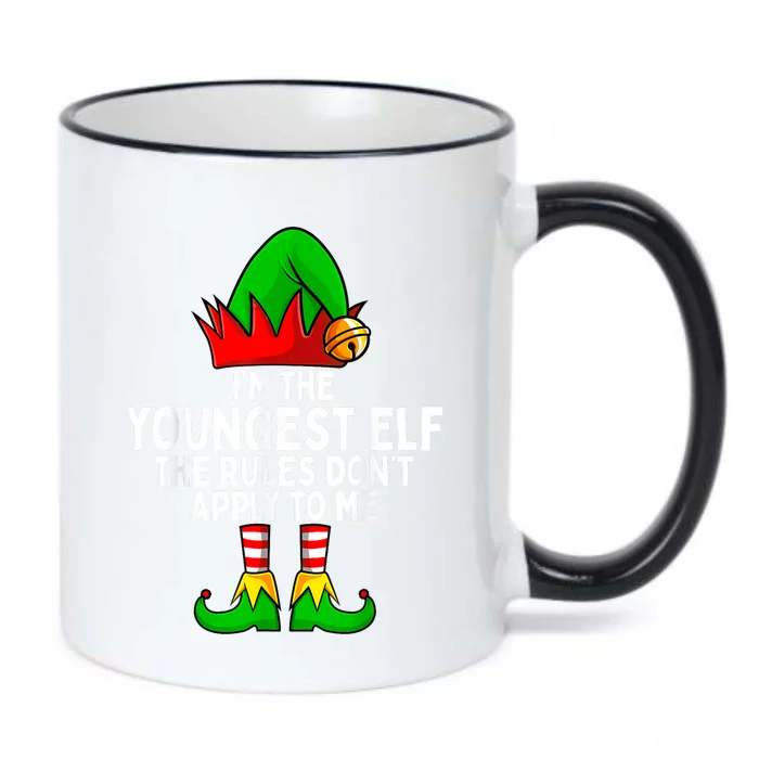 Im The Youngest Elf Matching Family Christmas Black Color Changing Mug