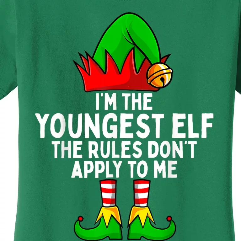 Im The Youngest Elf Matching Family Christmas Women's T-Shirt