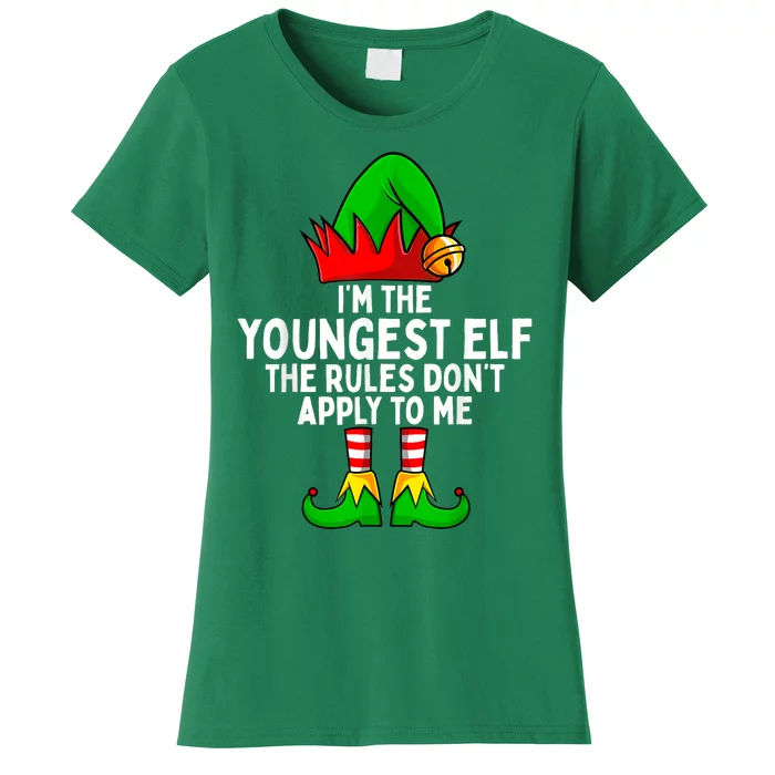 Im The Youngest Elf Matching Family Christmas Women's T-Shirt