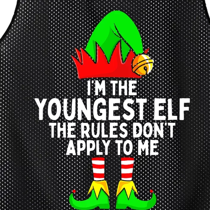 I'm The Youngest Elf Rules Don't Apply To Me Matching Mesh Reversible Basketball Jersey Tank