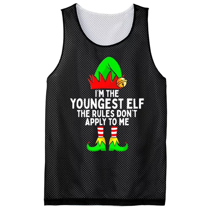 I'm The Youngest Elf Rules Don't Apply To Me Matching Mesh Reversible Basketball Jersey Tank