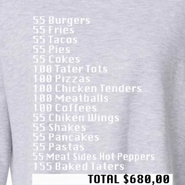 I Think You Should Leave 55 Burgers 55 Fries Cropped Pullover Crew