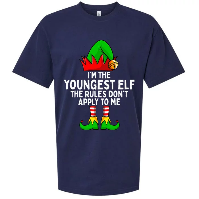 IM The Youngest Elf Matching Family Christmas Sueded Cloud Jersey T-Shirt