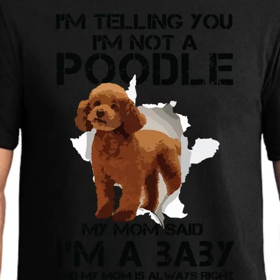 Im Telling You Im Not A Poodle Tee For Poodle Mom Pajama Set