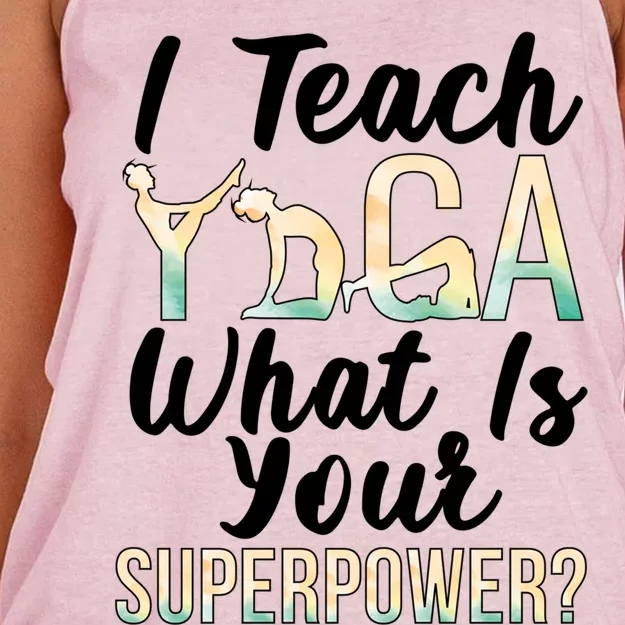 I Teach Yoga Instructor Yoga Teacher Gift Women's Knotted Racerback Tank