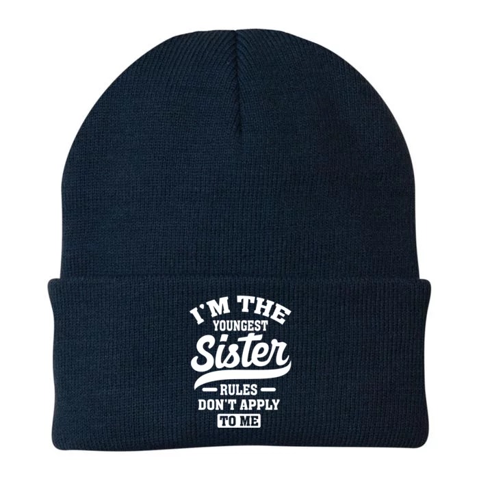 I'm The Youngest Sister Rules Don't Apply To Me Siblings Cute Gift Knit Cap Winter Beanie