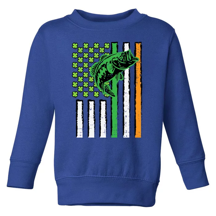 Irish Us American Flag Fishing Fish St Patricks Day Dad Gift Toddler Sweatshirt