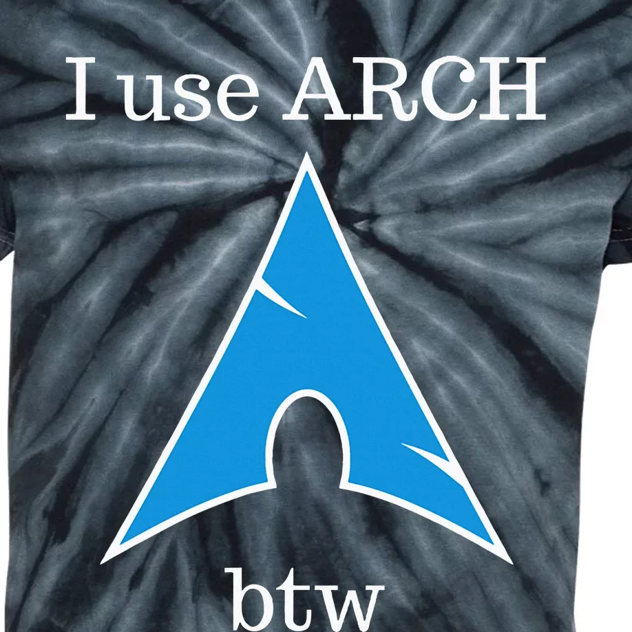 I Use Arch Btw Kids Tie-Dye T-Shirt