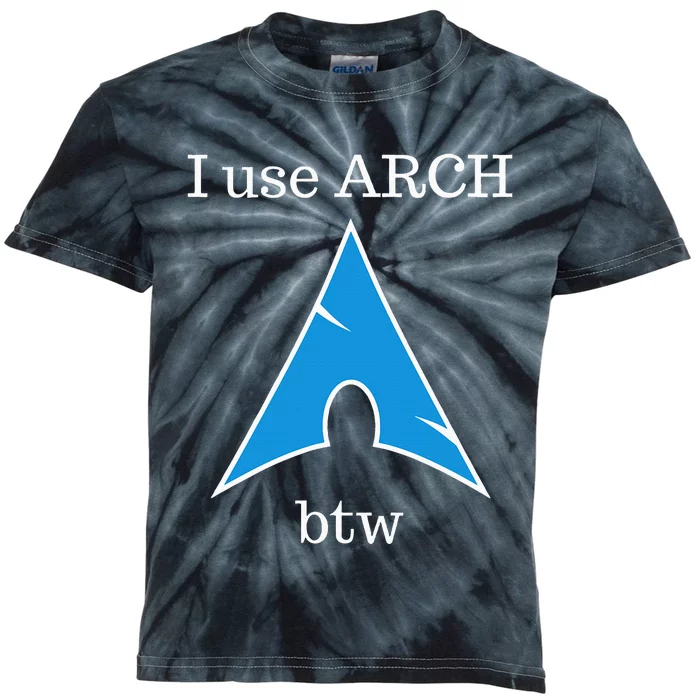 I Use Arch Btw Kids Tie-Dye T-Shirt