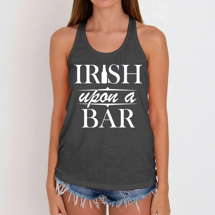 Irish Upon A Bar St Patricks Day Women's Knotted Racerback Tank